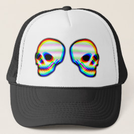 Skull Illustration neon trendy Stil Truckerkappe