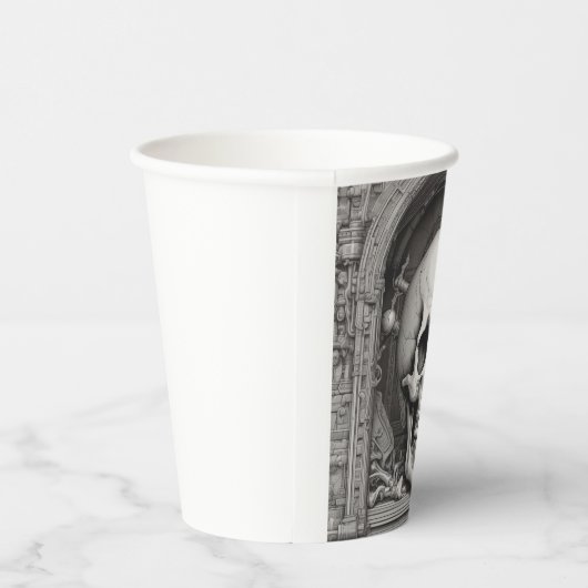 Skull Illustration Pappbecher (Rechts)