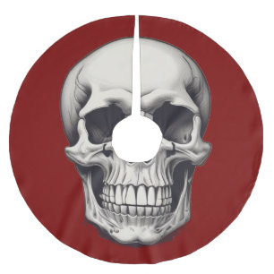 Skull Illustration Polyester Weihnachtsbaumdecke