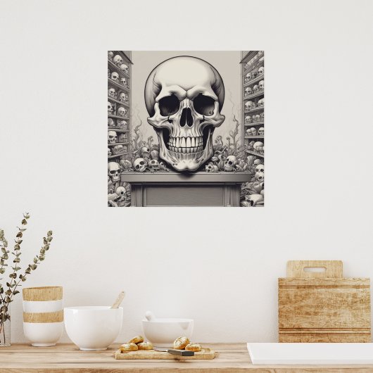 Skull Illustration Poster (Küche)