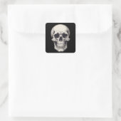 Skull Illustration Quadratischer Aufkleber (Tasche)