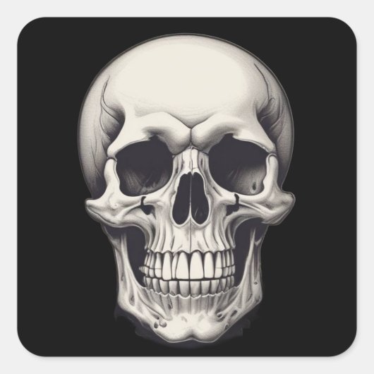 Skull Illustration Quadratischer Aufkleber (Vorderseite)