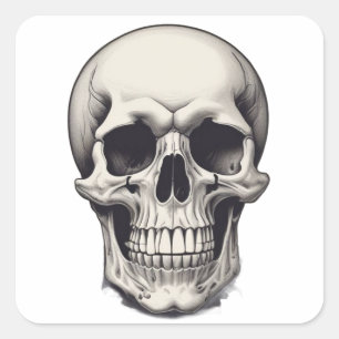 Skull Illustration Quadratischer Aufkleber