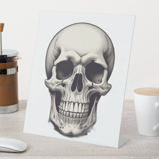 Skull Illustration Sockelschild (In Situ)