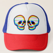 Skull Illustration trendy Neon Stil Truckerkappe (Vorderseite)