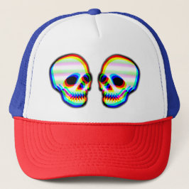 Skull Illustration trendy Neon Stil Truckerkappe