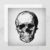 Skull Illustration Vintag Art Einladung (Vorne/Hinten)