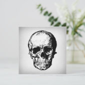 Skull Illustration Vintag Art Einladung (Stehend Vorderseite)
