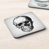 Skull Illustration Vintag Art Getränkeuntersetzer (Linke Seite)