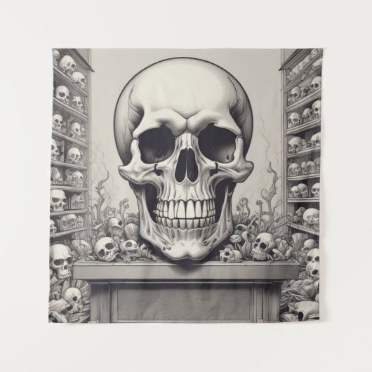 Skull Illustration Wandteppich (Vorderseite)