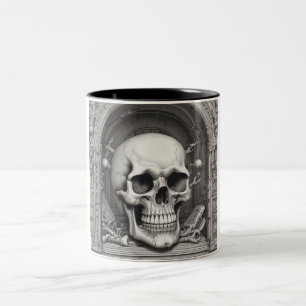 Skull Illustration Zweifarbige Tasse