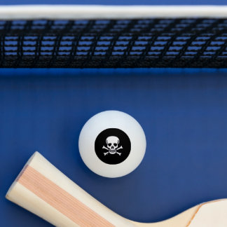 Skull in Bones Black 3-Sterne Tischtennisball