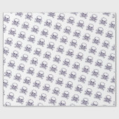 Skull in Bones glänzendes Packpapier (Flach)