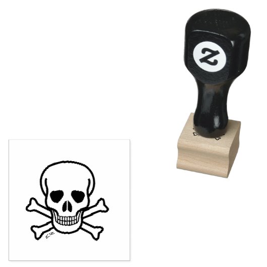 Skull in Bones Gummi Briefmarke klein Gummistempel (Stempel)