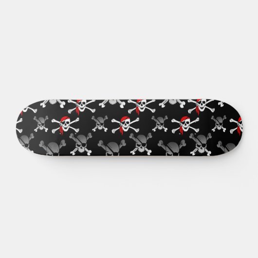 Skull in Bones Party Pirate Skateboard (Horizontal)