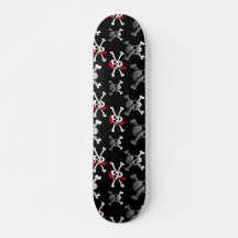 Skull in Bones Party Pirate Skateboard