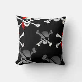 Skull in Bones Party Pirate Throw Kissen