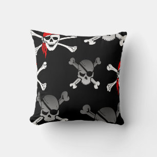 Skull in Bones Party Pirate Throw Kissen