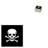 Skull in Bones Schwarzer Gummi Briefmarke Kleiner Gummistempel (Stempel)