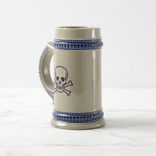Skull in Bones stein Bierglas (Vorderseite Links)