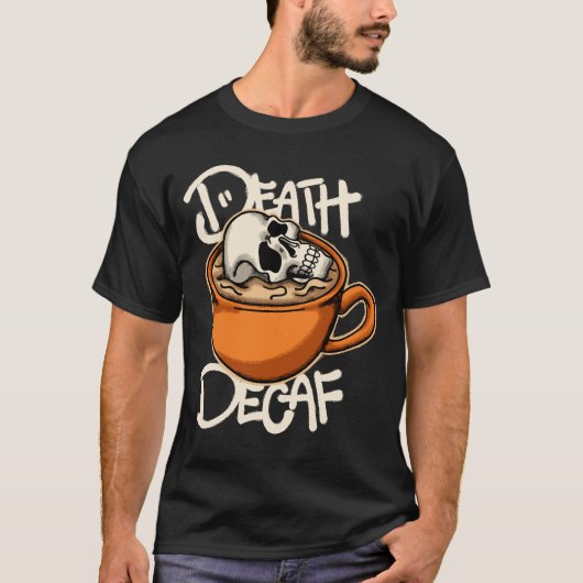 Skull in Coffee Cup streetwear T-Shirt (Vorderseite)