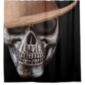 Skull in Fedora Hat Duschvorhang (Vorderseite)