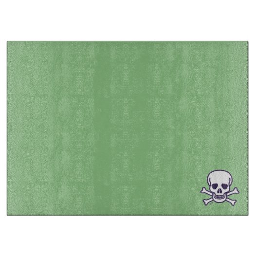 Skull in Knochen grüne Glas-Schneide-Karte Schneidebrett (Vorderseite)