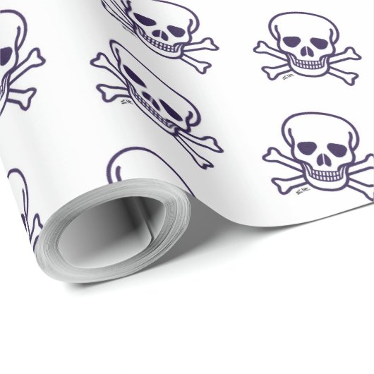 Skull in Knochen, mattes Packpapier (Rolleneckpunkt)