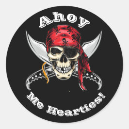 Skull in Knochen Pirate Legende Runder Aufkleber