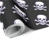 Skull in Knochen, schwarz mattiertes Packpapier (Rolleneckpunkt)