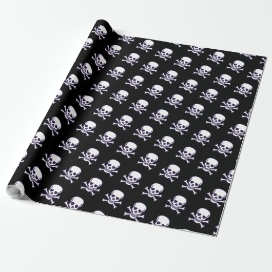 Skull in Knochen, schwarz mattiertes Packpapier (Ungerollt)