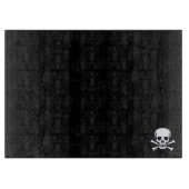 Skull in Knochen schwarze Glas Schneide Karte Schneidebrett (Vorderseite)