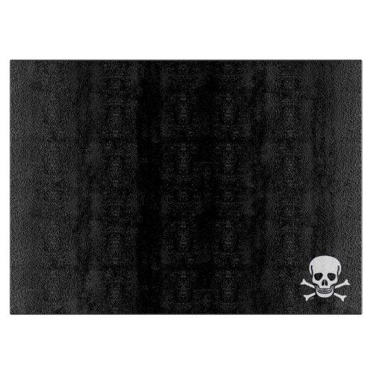 Skull in Knochen schwarze Glas Schneide Karte Schneidebrett (Vorderseite)