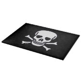 Skull in Knochen schwarze Glas Schneide Karte Schneidebrett (Ecke)