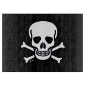 Skull in Knochen schwarze Glas Schneide Karte Schneidebrett (Vorderseite)