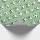 Skull in Knochen weißes, glänzendes Papier Geschenkpapier (Ecke)