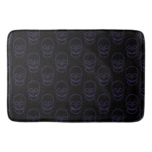 Skull in Lila und schwarz Badematte (Vorderseite)