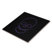 Skull in Lila und schwarz Fliese (Seite)