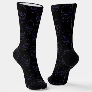 Skull in Lila und schwarz Socken