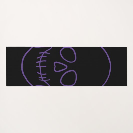 Skull in Lila und schwarz Yogamatte (Rückseite (Horizontal))