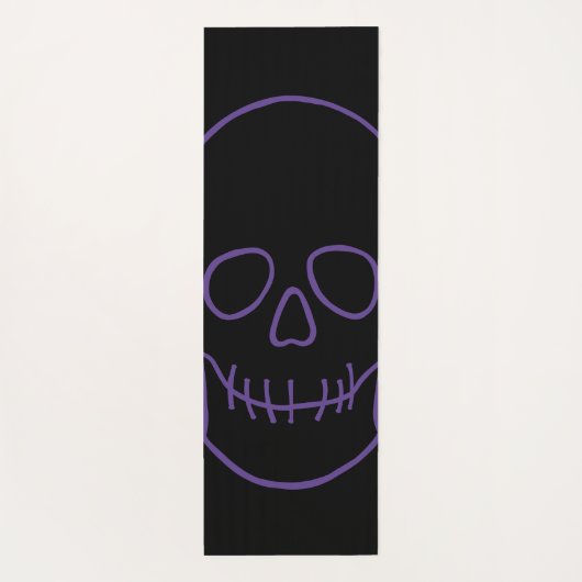Skull in Lila und schwarz Yogamatte (Rückseite)
