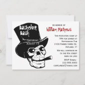 Skull in Top Hat Bachelor Party Einladung (Vorderseite)