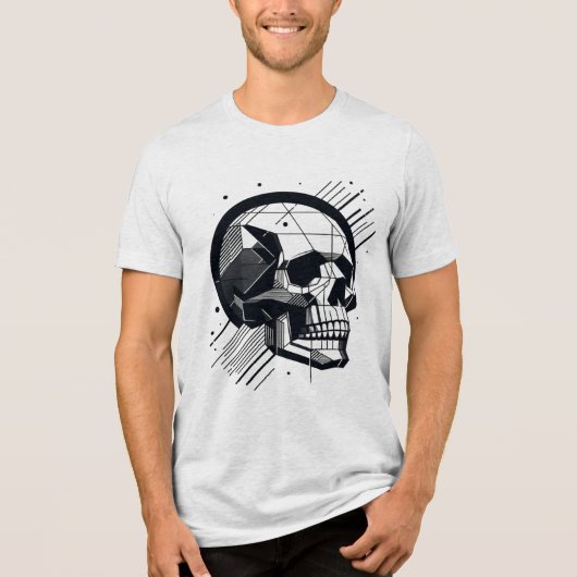 Skull in verschiedenen Stilen 15 Tri-Blend Shirt (Vorderseite)