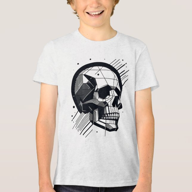 Skull in verschiedenen Stilen 30 Tri-Blend Shirt (Vorderseite)