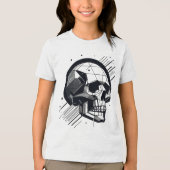 Skull in verschiedenen Stilen 30 Tri-Blend Shirt (Vorderseite)