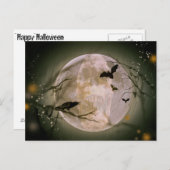 Skull in Vollmond Postkarte (Vorne/Hinten)