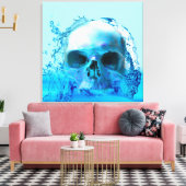 Skull in Water Canvas Print Leinwanddruck (Insitu (Wohnzimmer))