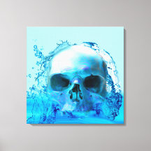 Skull in Water Canvas Print