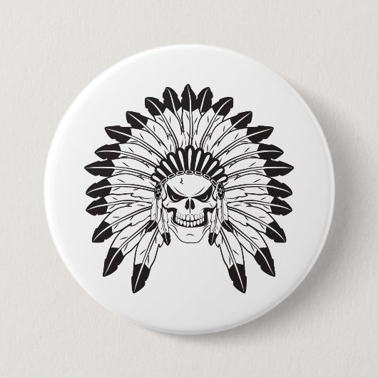 Skull Indianer Button (Vorderseite)