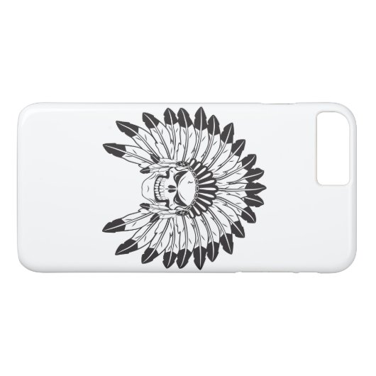 Skull Indianer Case-Mate iPhone Hülle (Rückseite (Horizontal))